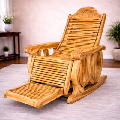 Premium Wooden Reclining Rocking Chair