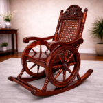 cane back rocking chair, wooden rocking chair, traditional rocking chair, handcrafted wooden chair, classic furniture, heritage seating, premium wooden furniture