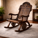 Royal Hand-Carved Wooden Rocking Chair