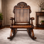 Royal Hand-Carved Wooden Rocking Chair