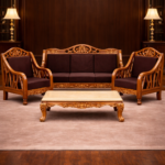 Premium Hand-Carved Teak Wood Royal Sofa Set