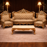 Royal Hand-Carved Teak Wood Sofa Set
