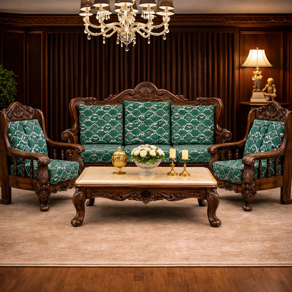 Royal Teak Wood Sofa Set