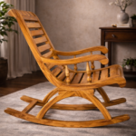 Classic Slatted Wooden Rocking Chair
