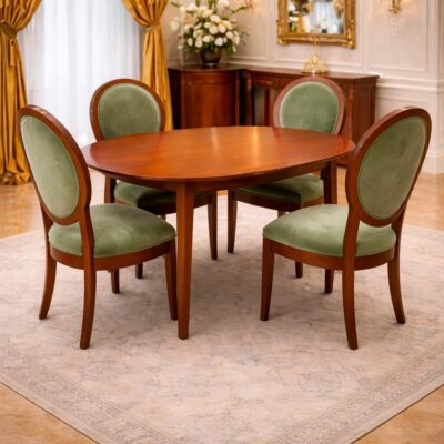 Elegant Oval 4-Seater Dining Set in Teakwood