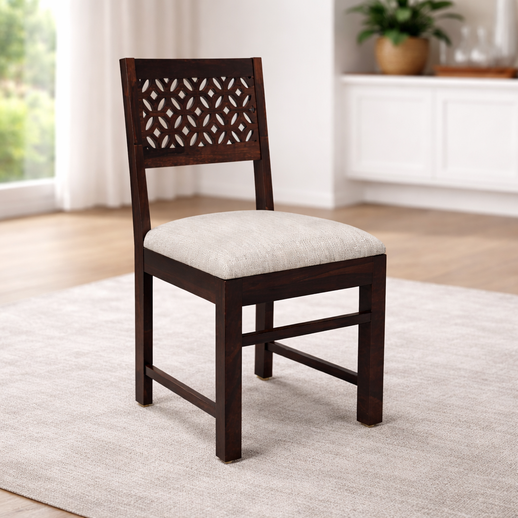 Modern Cutwork 6-Seater Dining Set in Teakwood