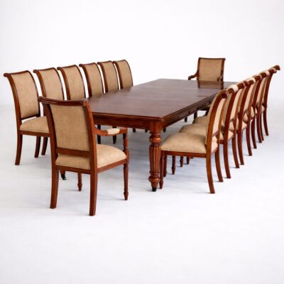 Grand Rectangular 14-Seater Dining Table Set in Teakwood