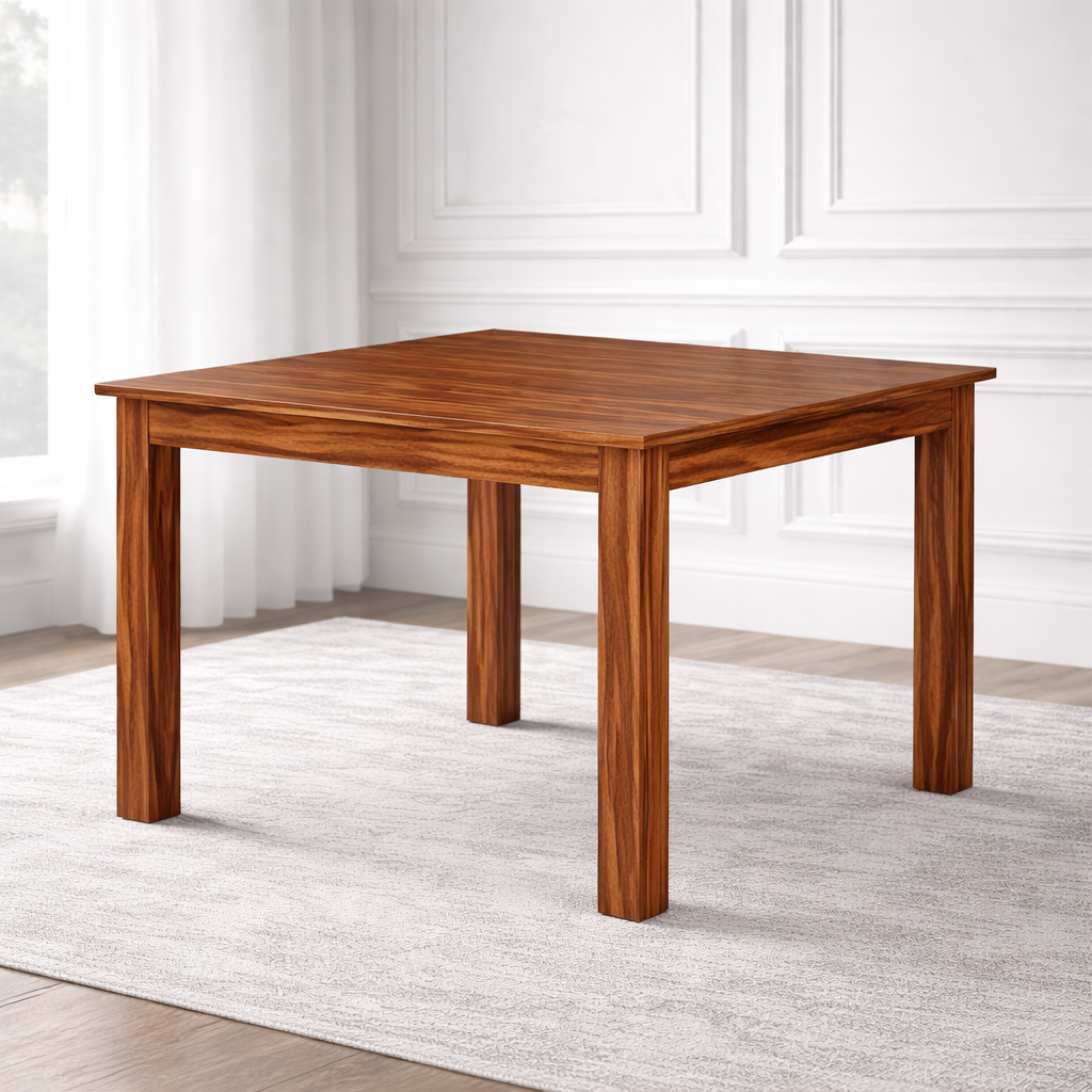 Compact Designer Wave-Back 4-Seater Dining Set in Teakwood