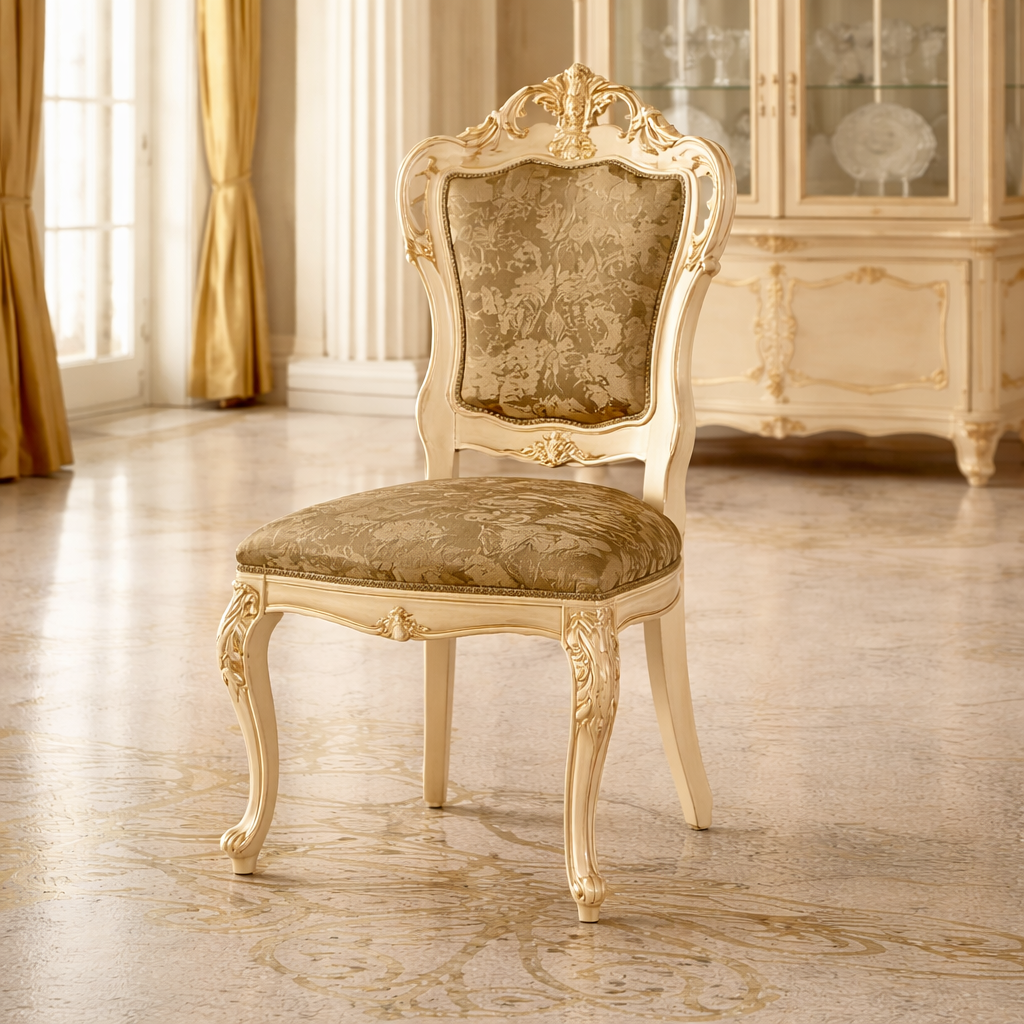 Opulent Gold-Finish Royal 4-Seater Dining Set in Teakwood