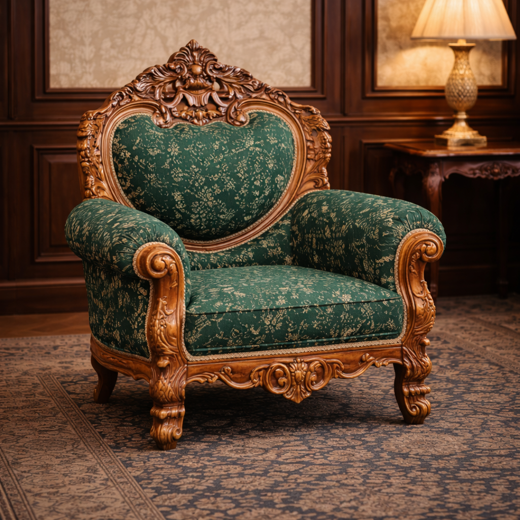 Royal Heart-Shape Teakwood Hand-Carved Sofa Set with Center Table Premium Design