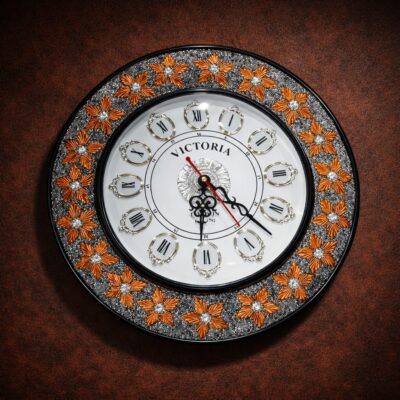 Floral Decorative Wall Clock in Sheesham (Indian Rosewood)
