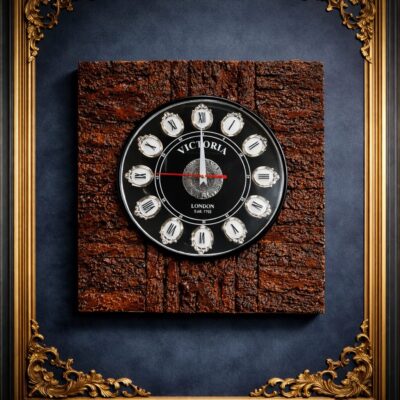 Square Textured Wooden Wall Clock in Sheesham (Indian Rosewood)