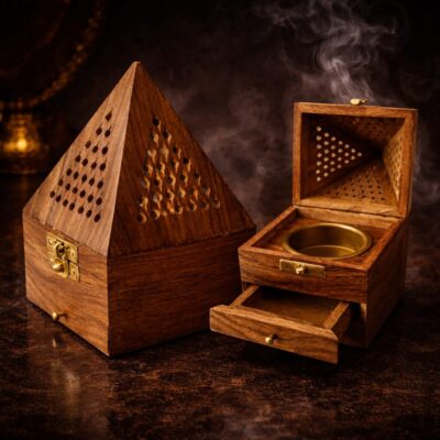 Pyramid Wooden Incense Burner Box in Sheesham (Indian Rosewood)