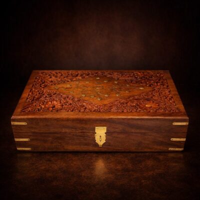 Hand-Carved Storage Chest Box in Sheesham (Indian Rosewood)