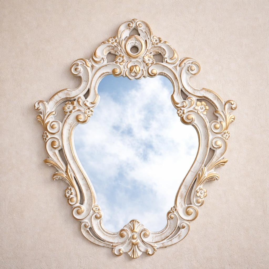Royal Ornamental MDF Wall Mirror with Vintage Carved Frame