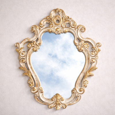 Royal Ornamental MDF Wall Mirror with Vintage Carved Frame