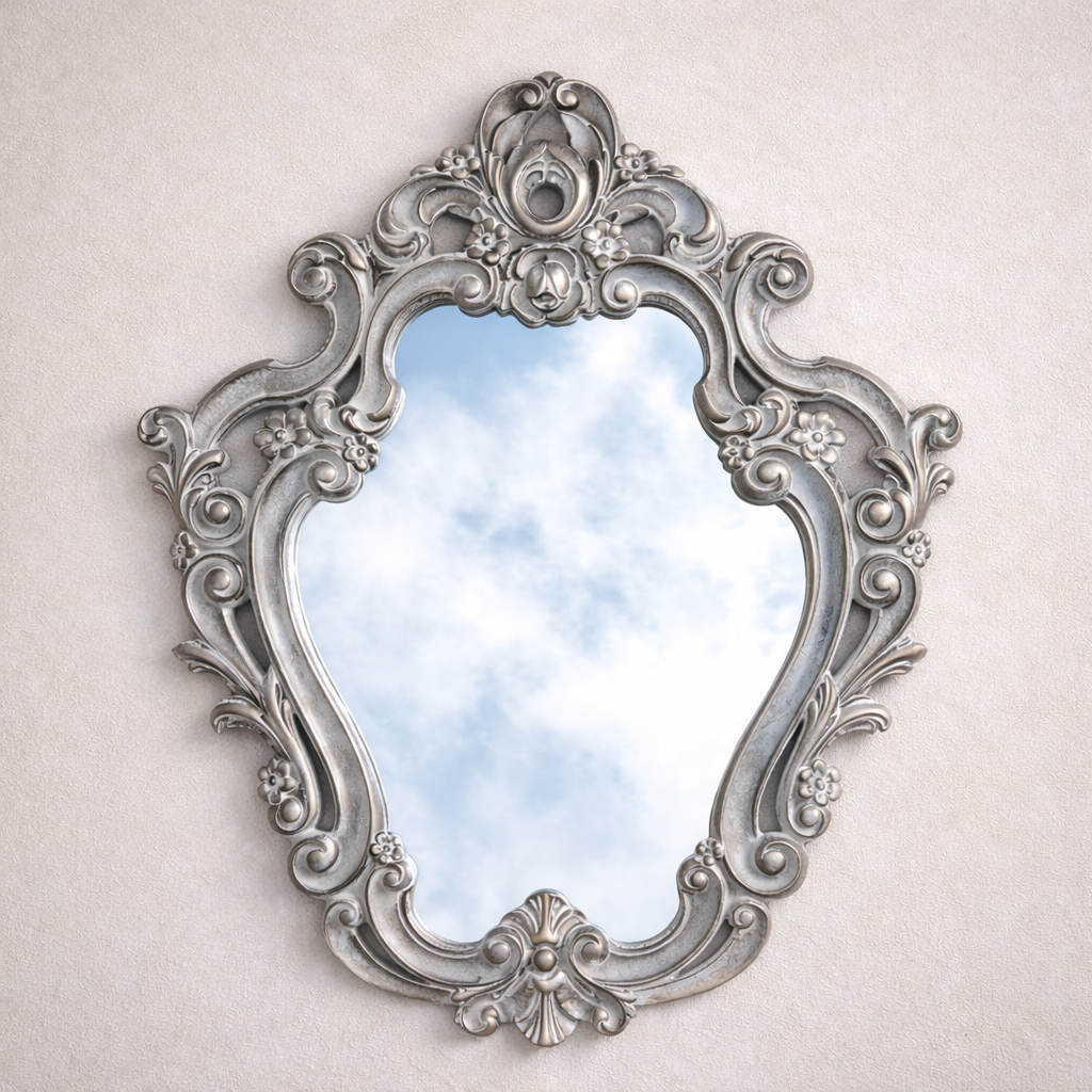 Royal Ornamental MDF Wall Mirror with Vintage Carved Frame