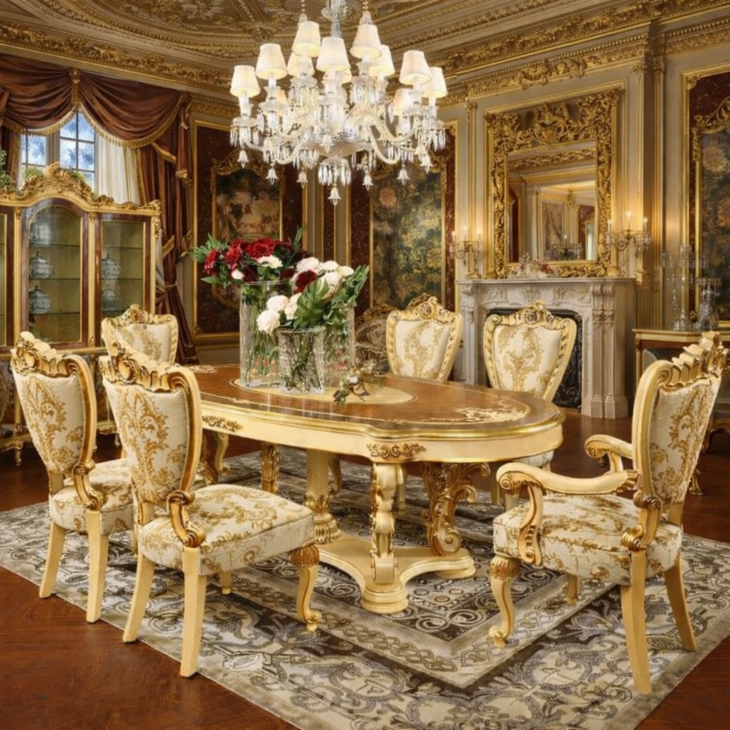 Luxury Oval Royal 6-Seater Dining Set in Teakwood