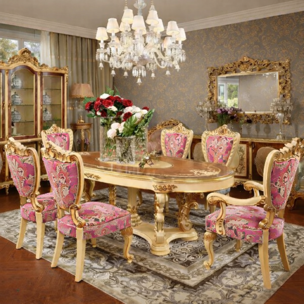 Luxury Oval Royal 6-Seater Dining Set in Teakwood