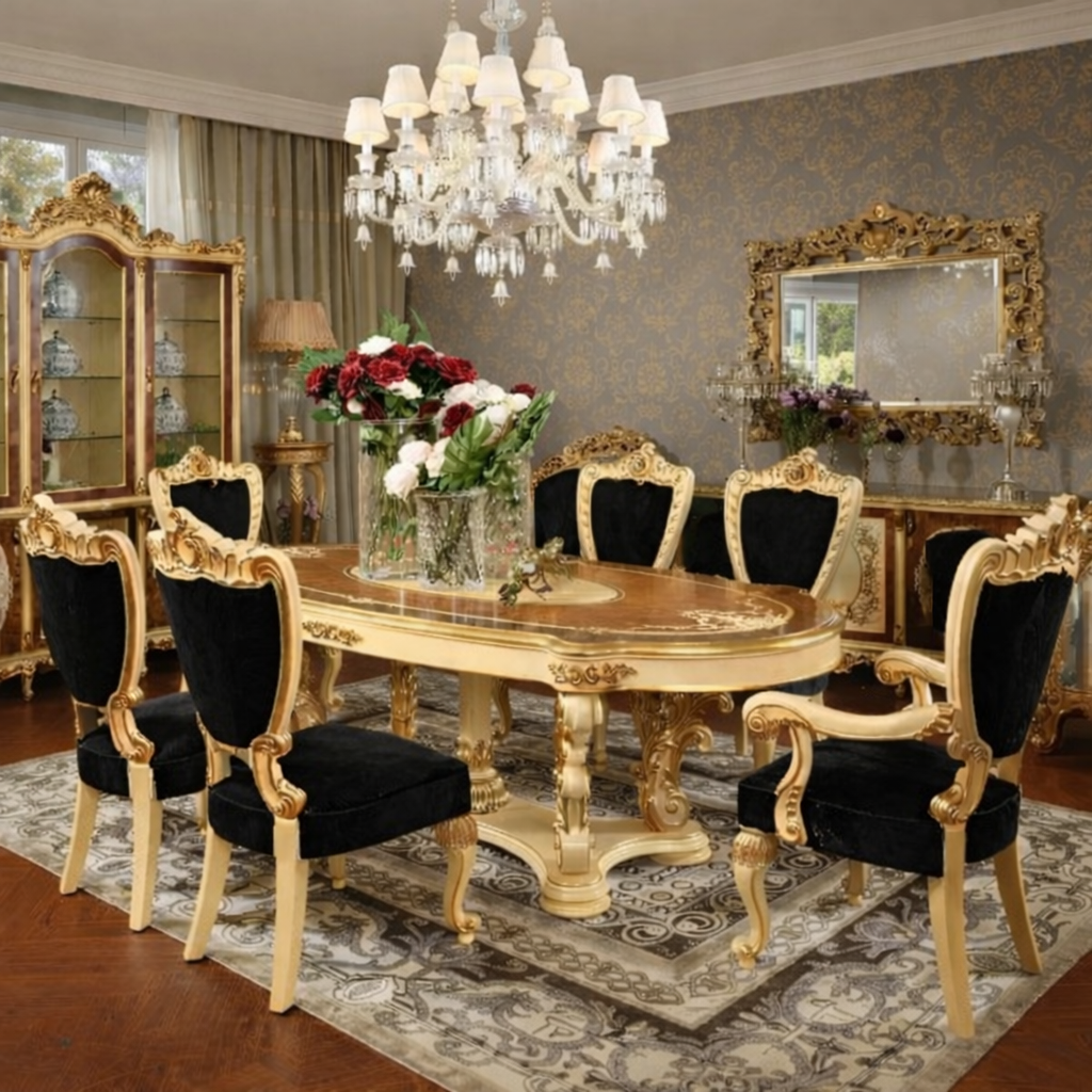 Luxury Oval Royal 6-Seater Dining Set in Teakwood