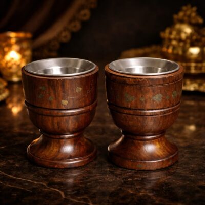 Oudh & Bakhoor Burner Set of 2 in Sheesham (Indian Rosewood)