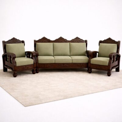 Classic Hand-Carved Solid Teakwood Sofa Set