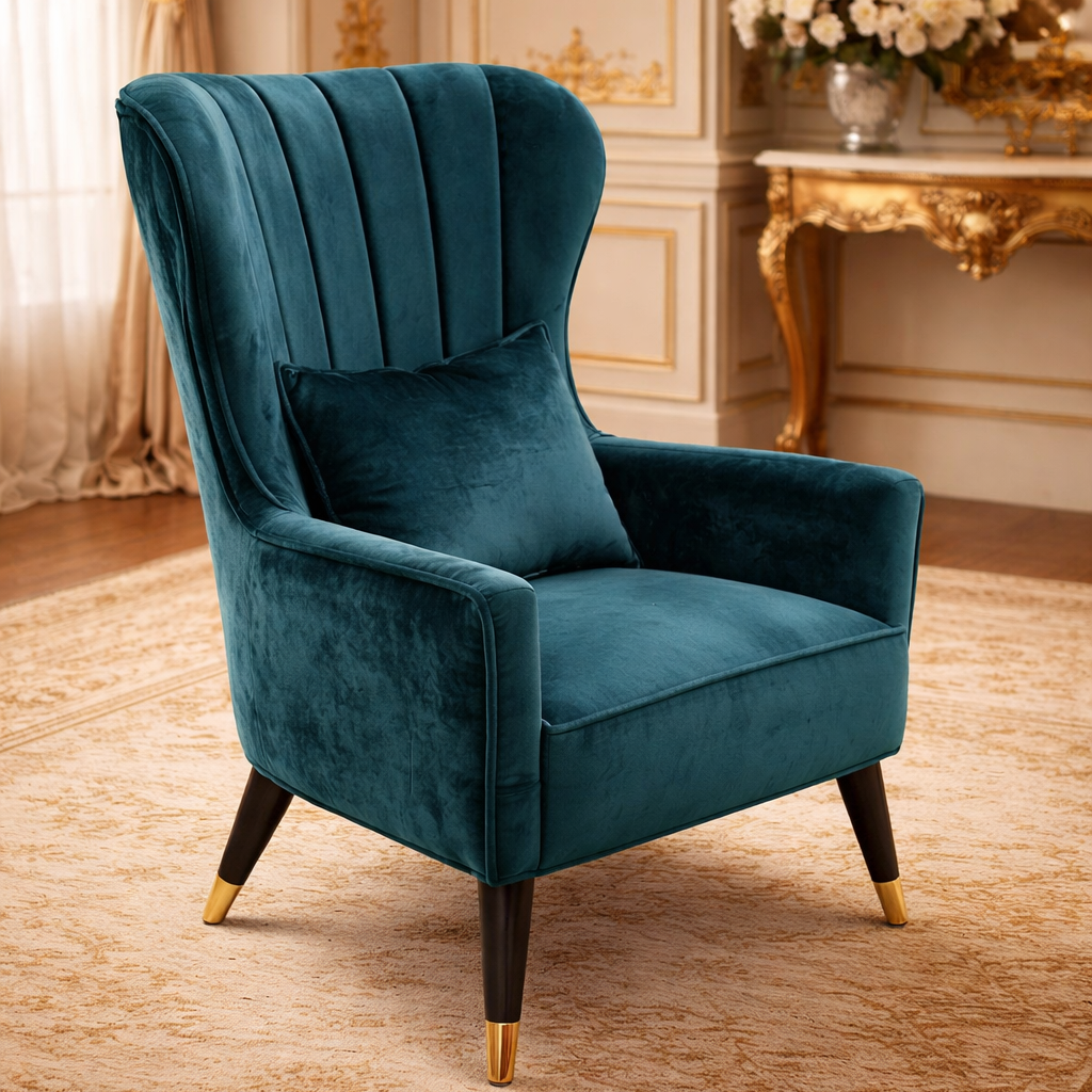 Regal Swan Silhouette Teakwood Accent Chair